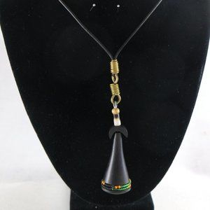 Unique Handmade Beaded Drop Pendant African Necklace